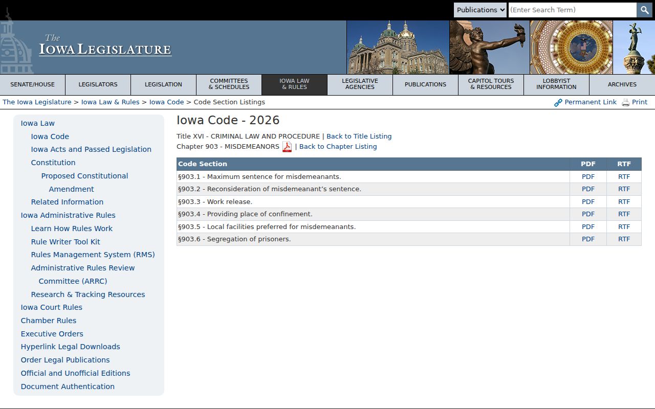 Fremont County arrest misdemeanor classifications in Iowa law
