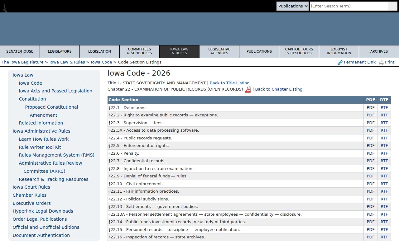 Fremont County arrest records under Iowa Open Records Law