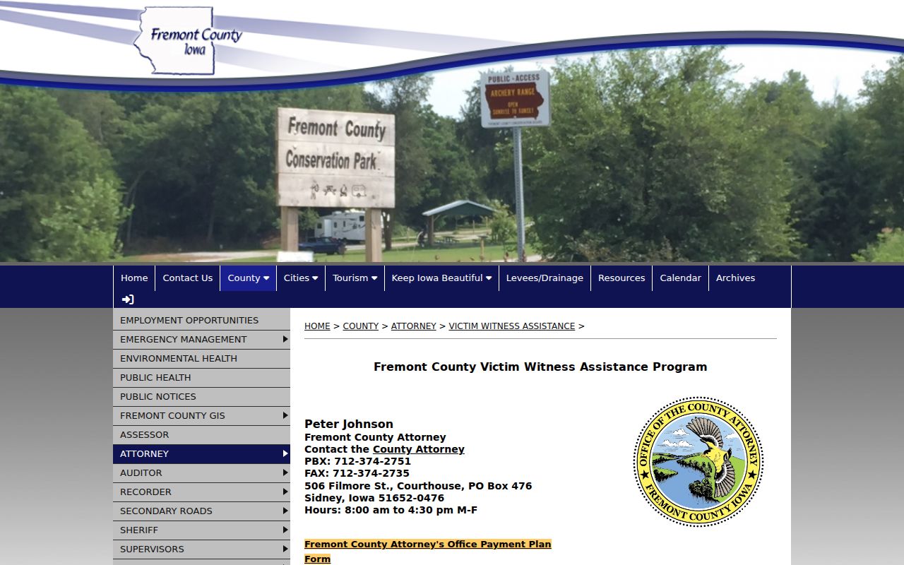 Fremont County criminal case victim and custody resources