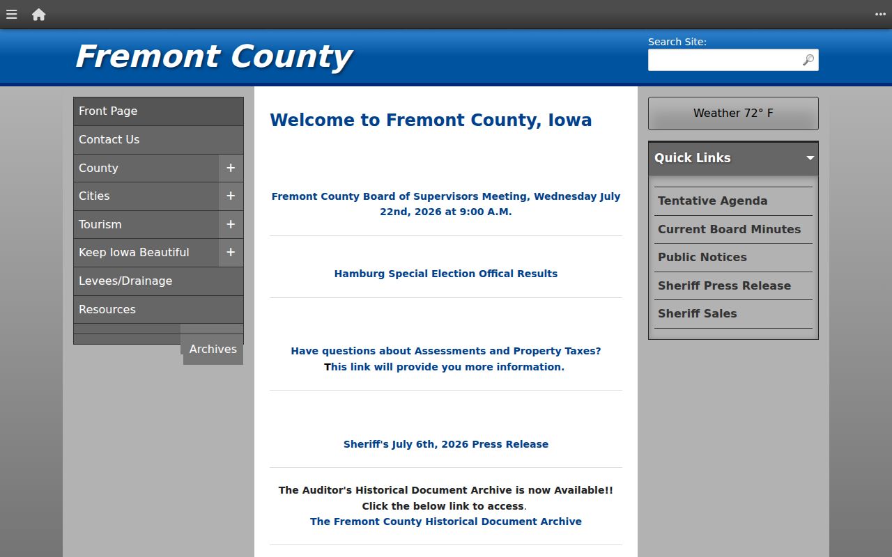 Fremont County criminal records government homepage